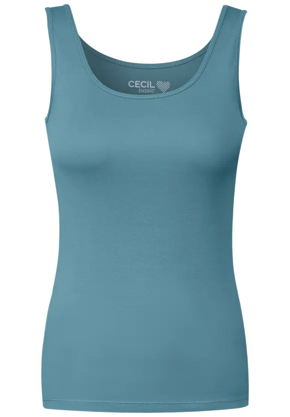 Cecil Basic Vest Top In Adriatic Blue - Crabtree Cottage