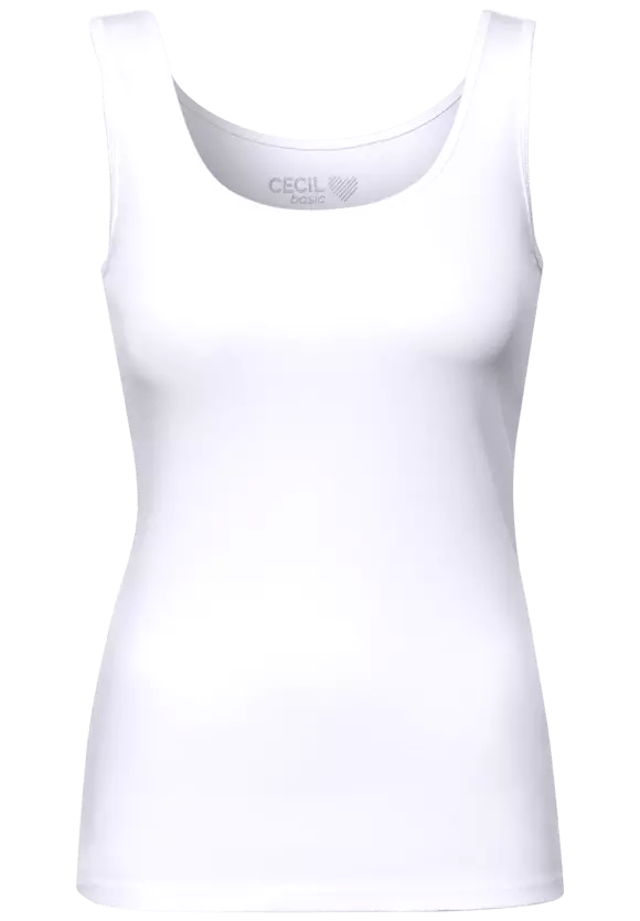Cecil Basic Vest Top In White - Crabtree Cottage