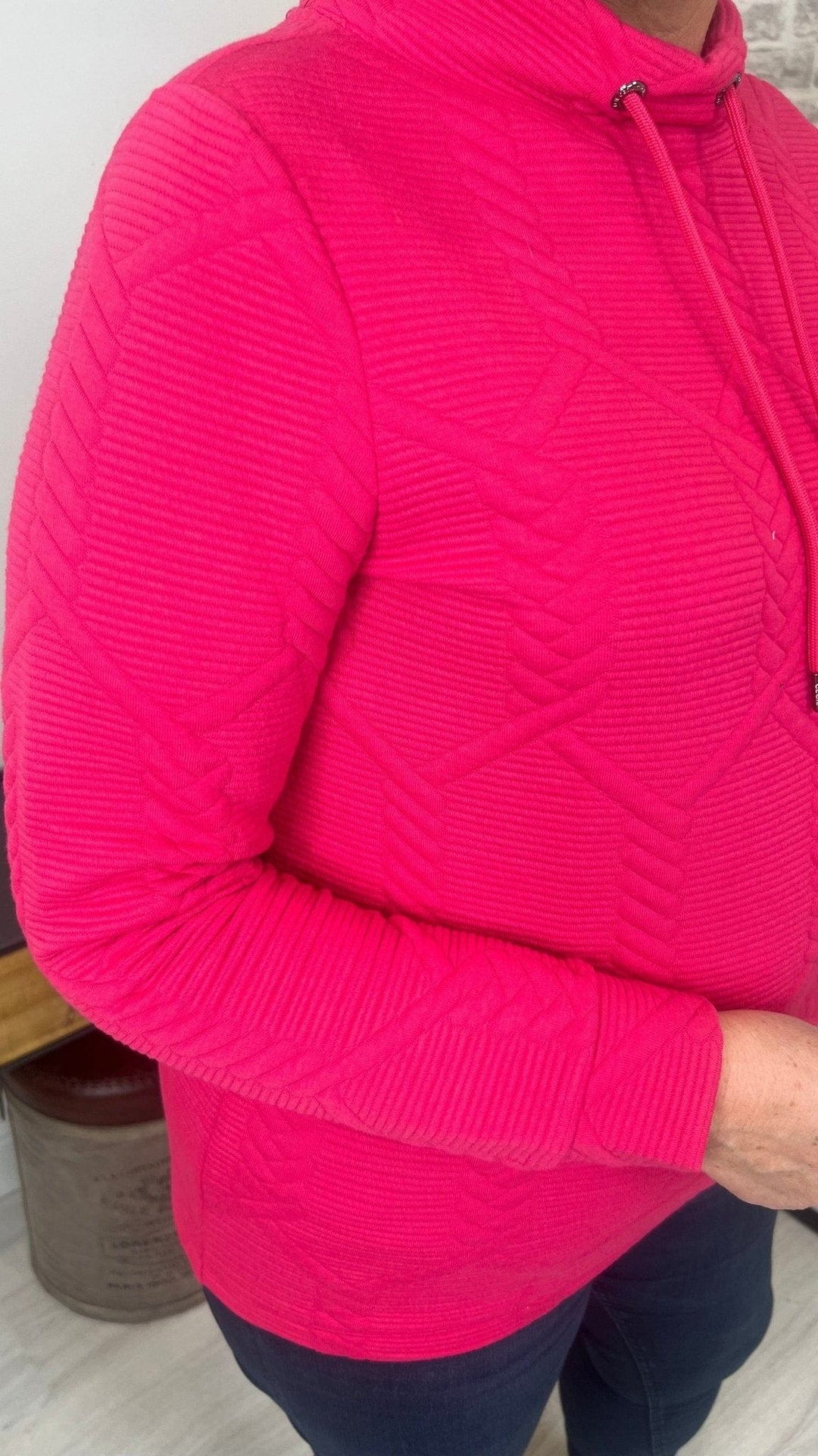 Cecil Cable Patterned Jumper With Drawstrings - Crabtree Cottage