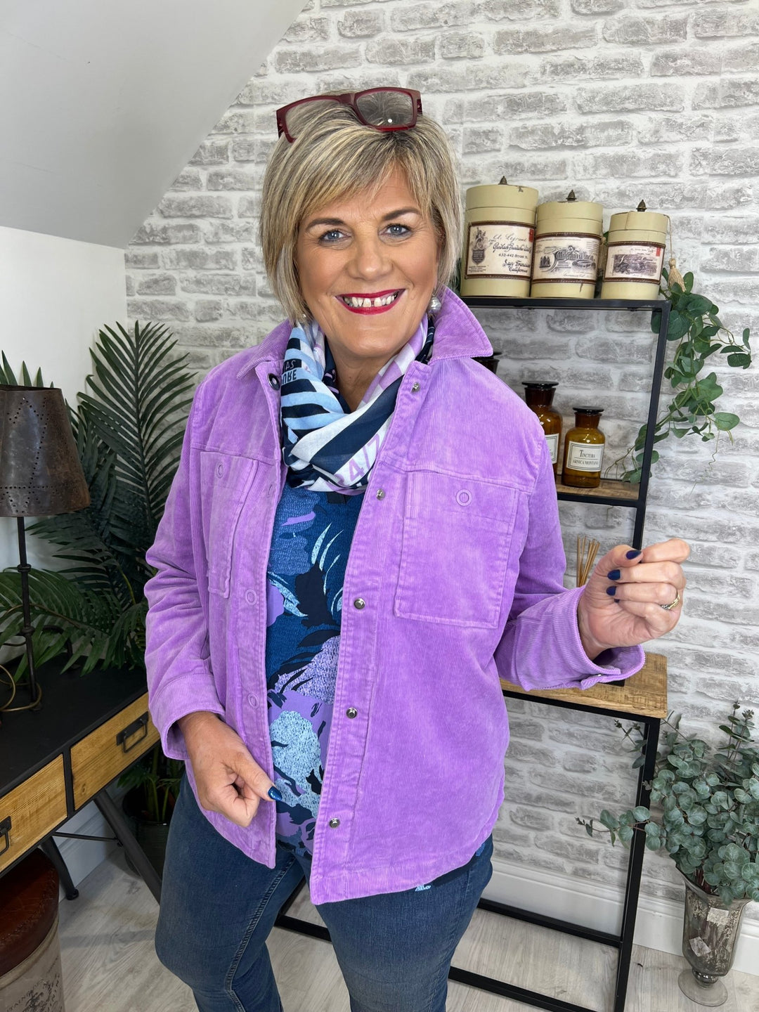Cecil Corduroy Over Shirt In Sporty Lilac - Crabtree Cottage