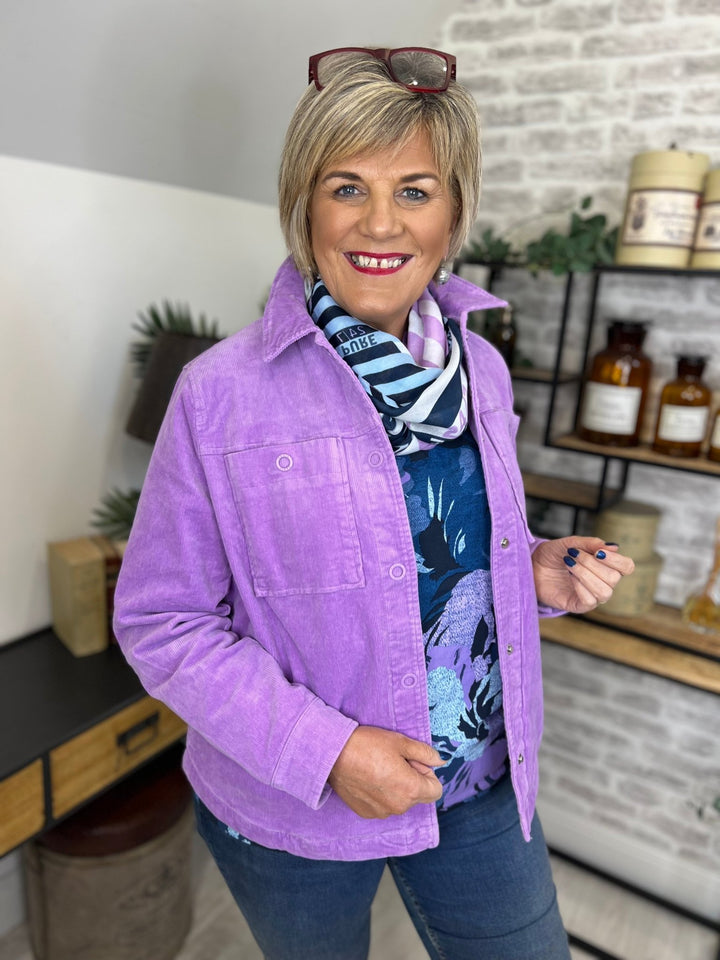 Cecil Corduroy Over Shirt In Sporty Lilac - Crabtree Cottage