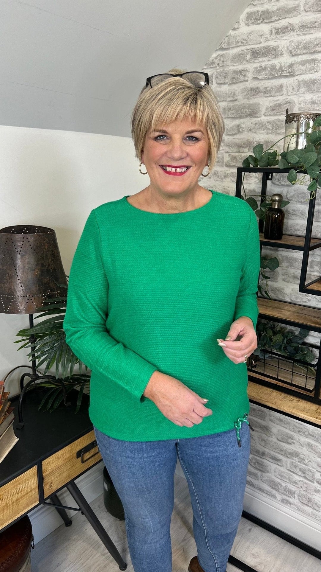 Cecil Cosy Jumper In Easy Green - Crabtree Cottage