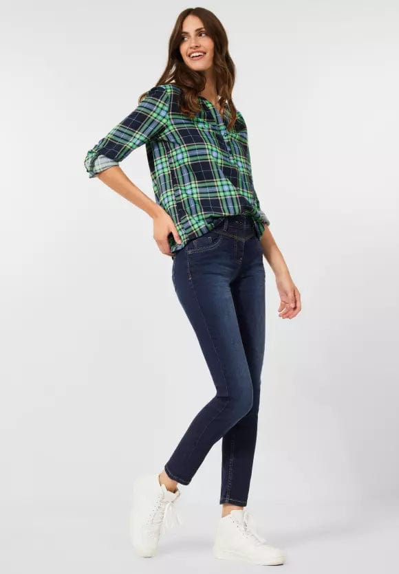 Cecil Mid-Blue Wash Toronto High Waisted Denim Jeans - Crabtree Cottage