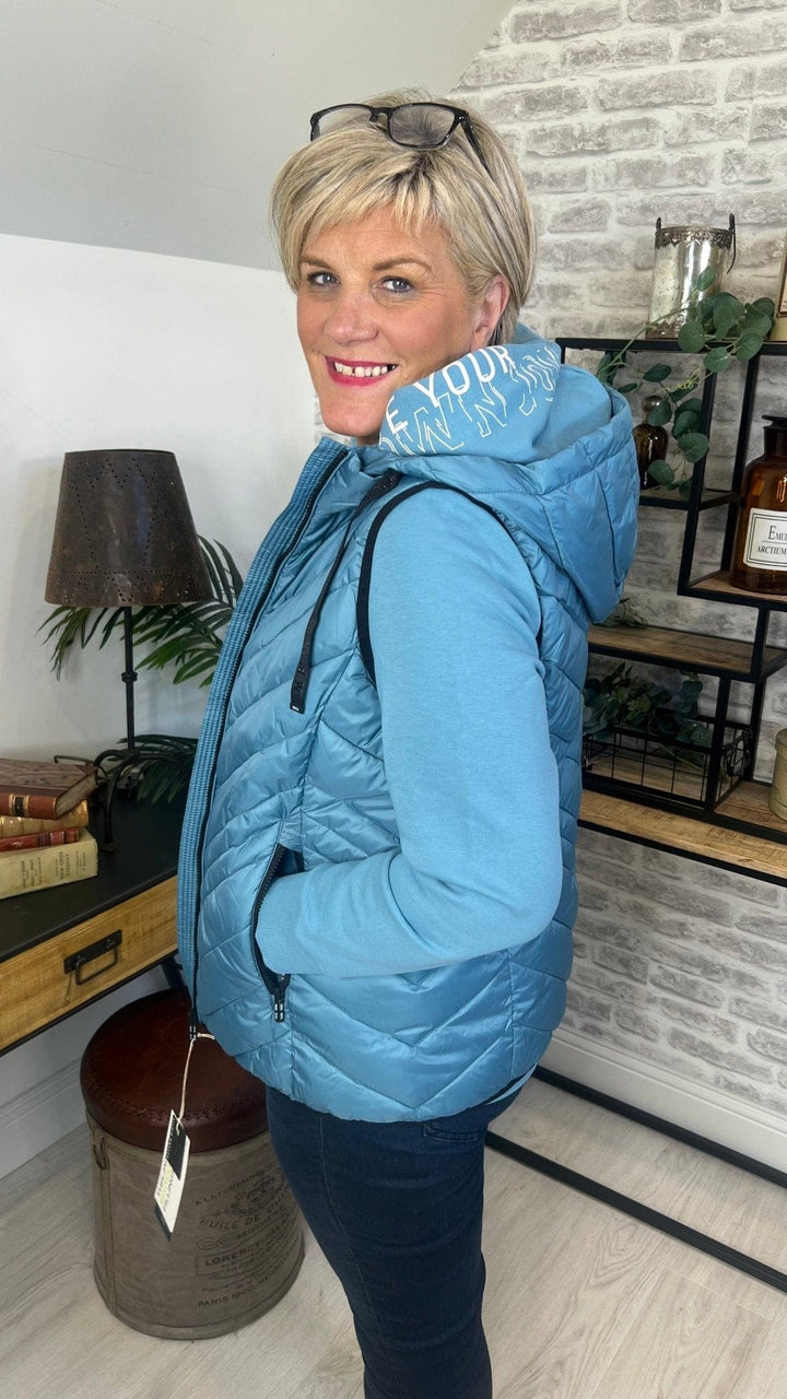 Cecil Padded Gilet In Adriatic Blue - Crabtree Cottage