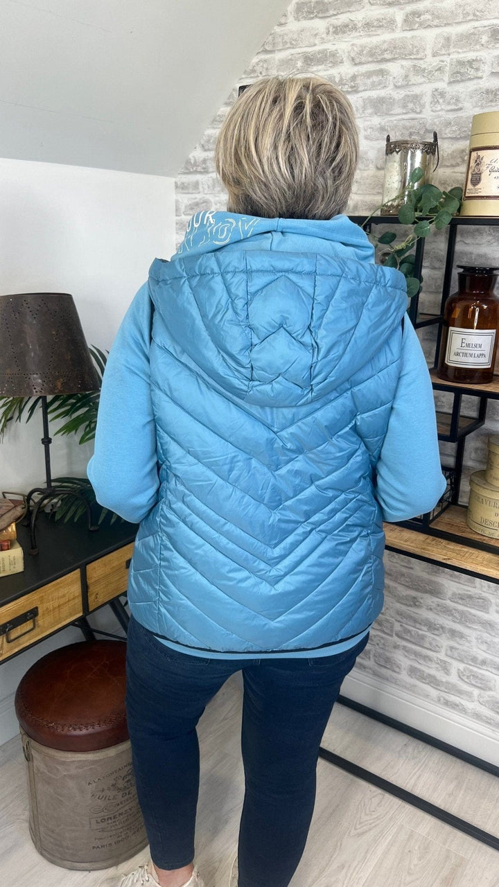 Cecil Padded Gilet In Adriatic Blue - Crabtree Cottage