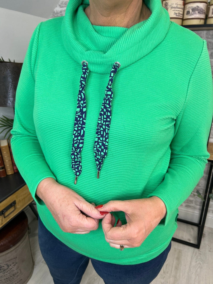 Cecil Ribbed Jumper In Celery Green - Crabtree Cottage