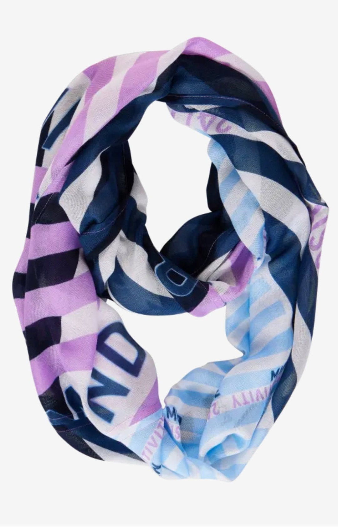 Cecil Stripe Print Loop Snood In Sporty Lilac - Crabtree Cottage