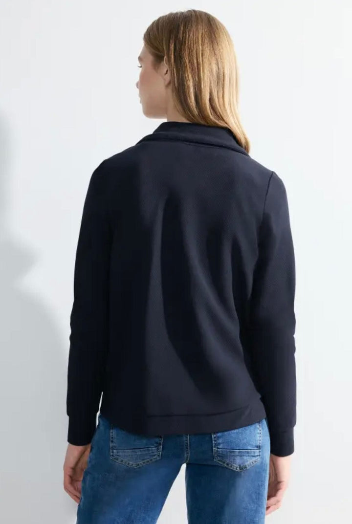 Cecil Twill Zipped Jacket In Universal Blue - Crabtree Cottage