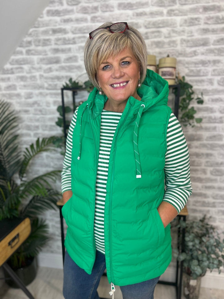 Cecil Welded Gilet In Grass Green - Crabtree Cottage