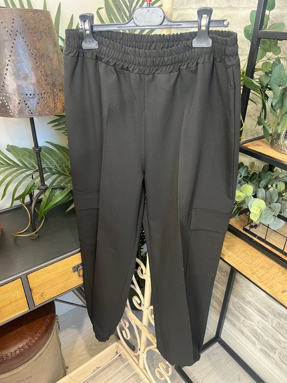 Deck By Decollage Cargo Trousers In Black - Crabtree Cottage