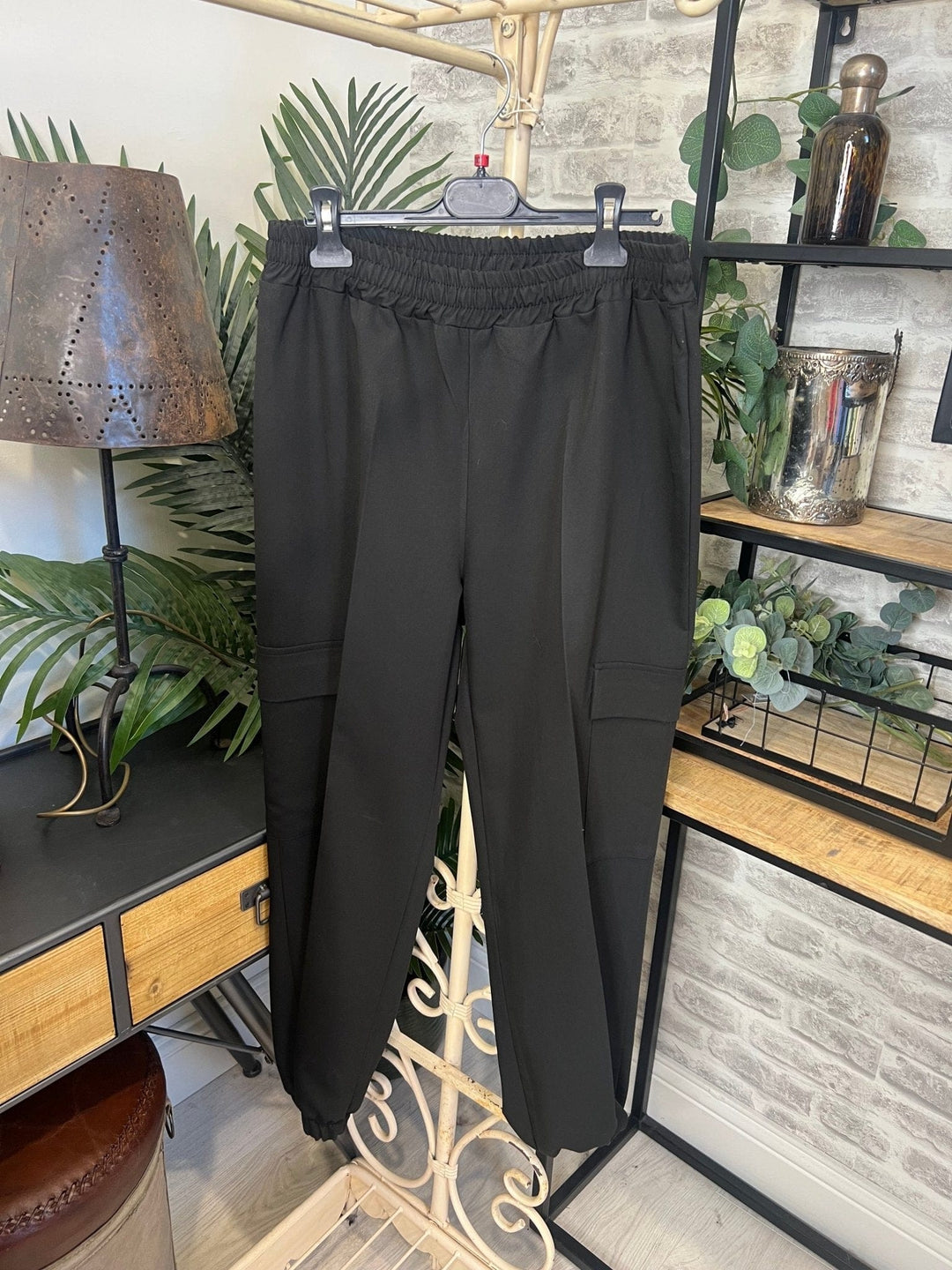 Deck By Decollage Cargo Trousers In Black - Crabtree Cottage