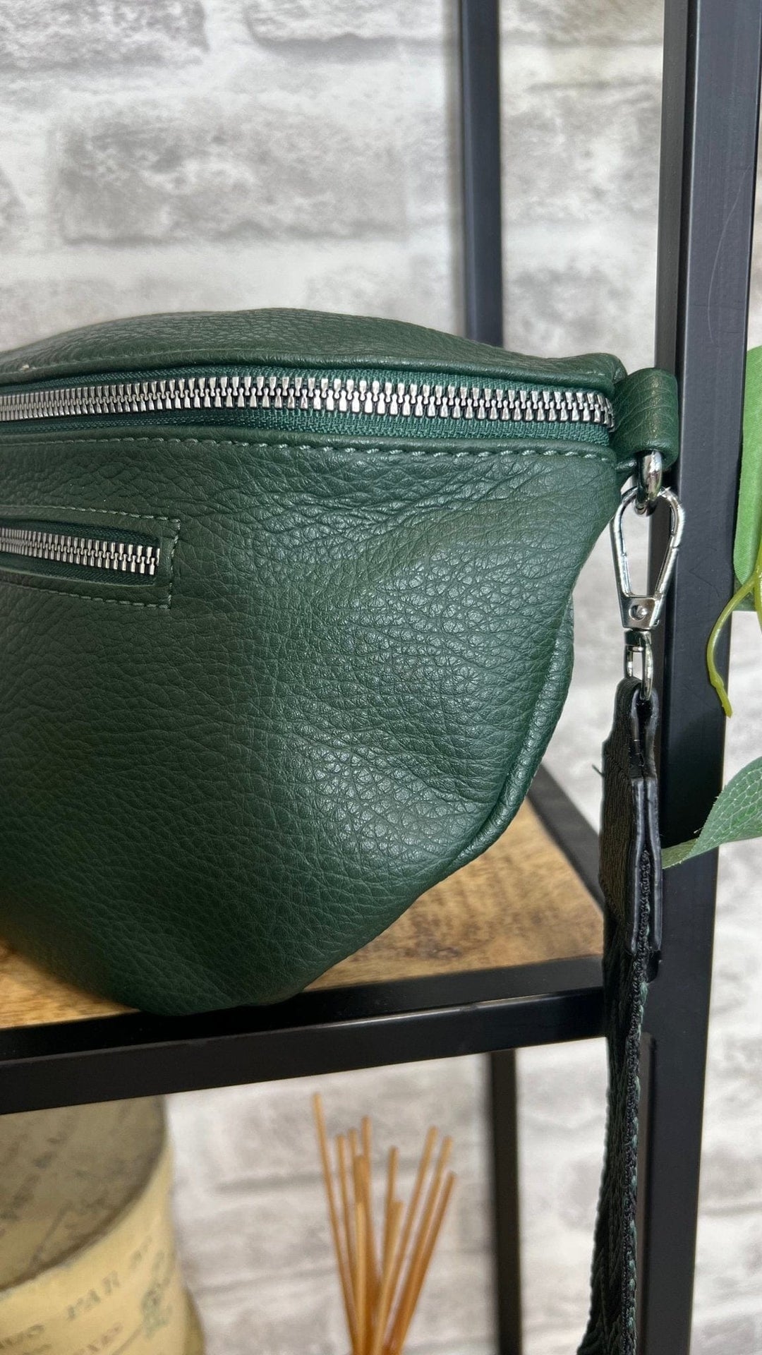 Ella Bum Bag Tan With Crossbody Strap In Green - Crabtree Cottage