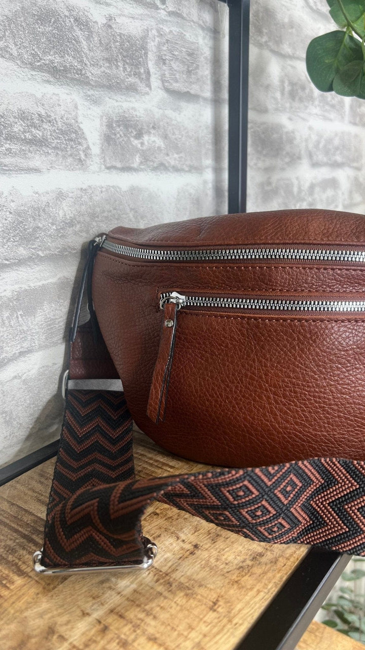 Ella Bum Bag Tan With Crossbody Strap In Tan - Crabtree Cottage