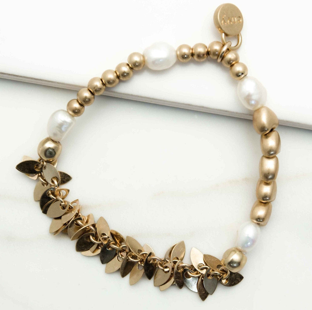 Envy Gold And Freshwater Pearl Bracelet - Crabtree Cottage
