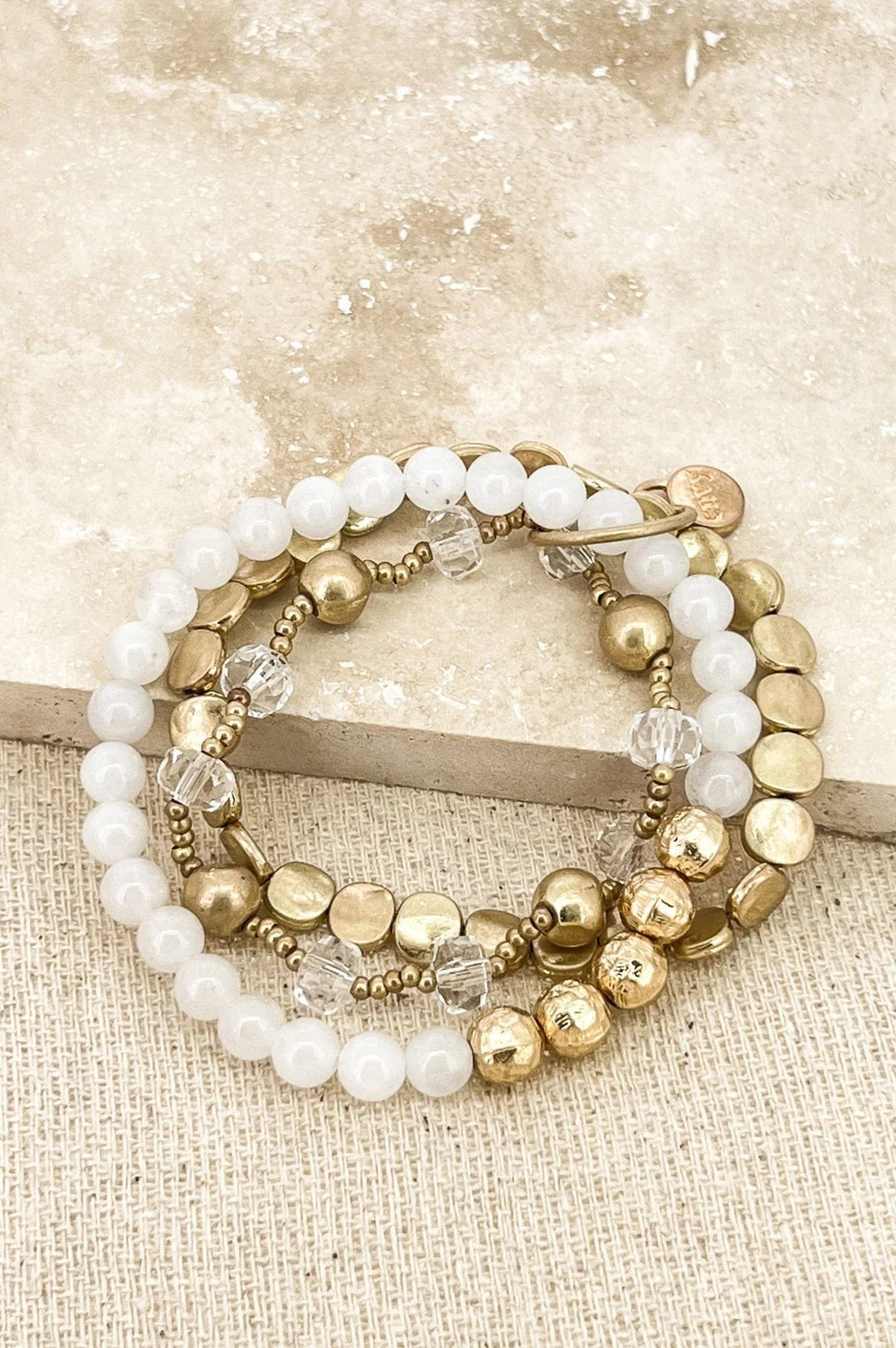Envy Multi Layer Bracelet In Gold & White - Crabtree Cottage