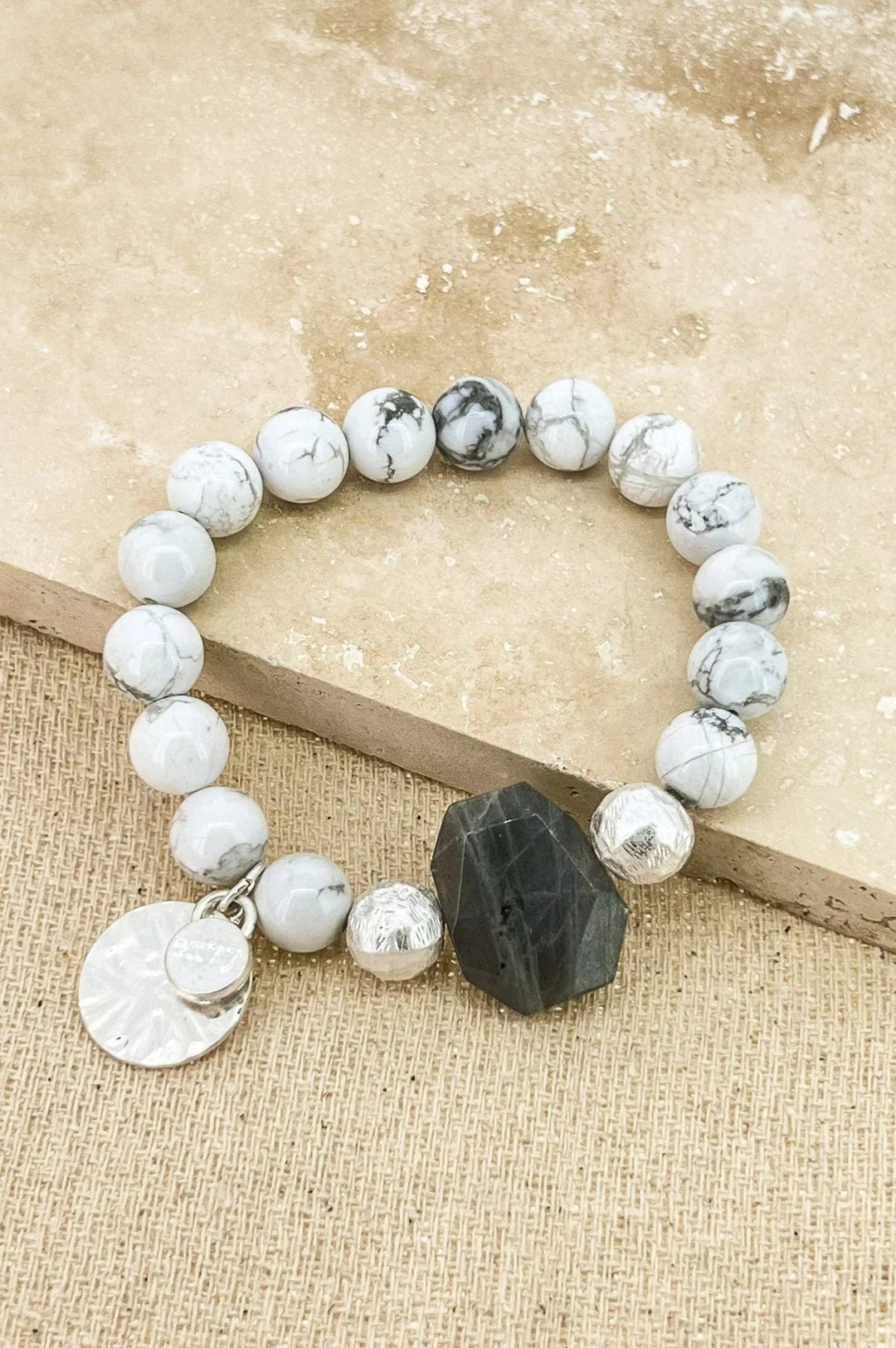 Envy Semi Precious Stone Bracelet In Grey Multi - Crabtree Cottage
