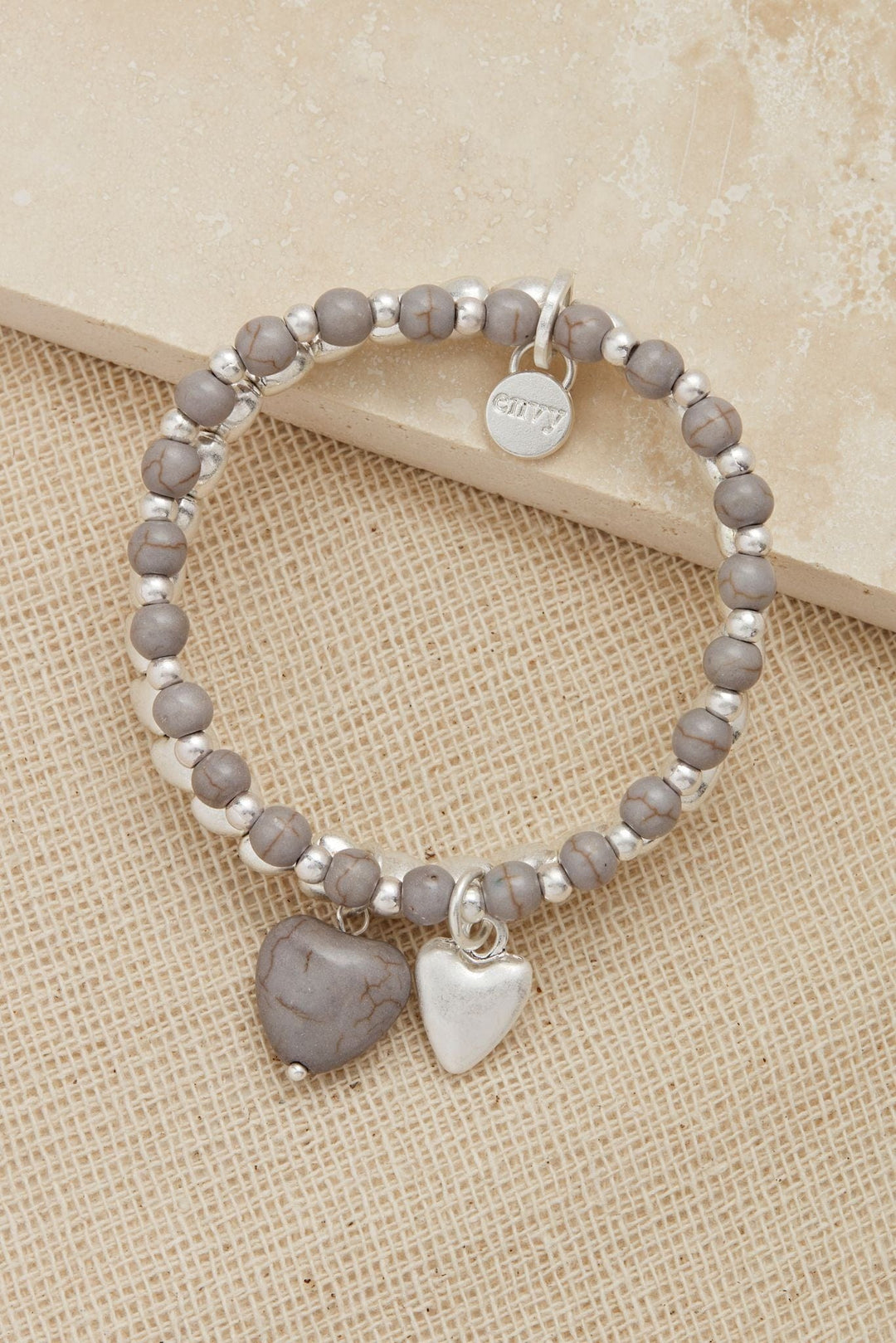 Envy Silver alloy & Grey Howlite Bracelet - Crabtree Cottage