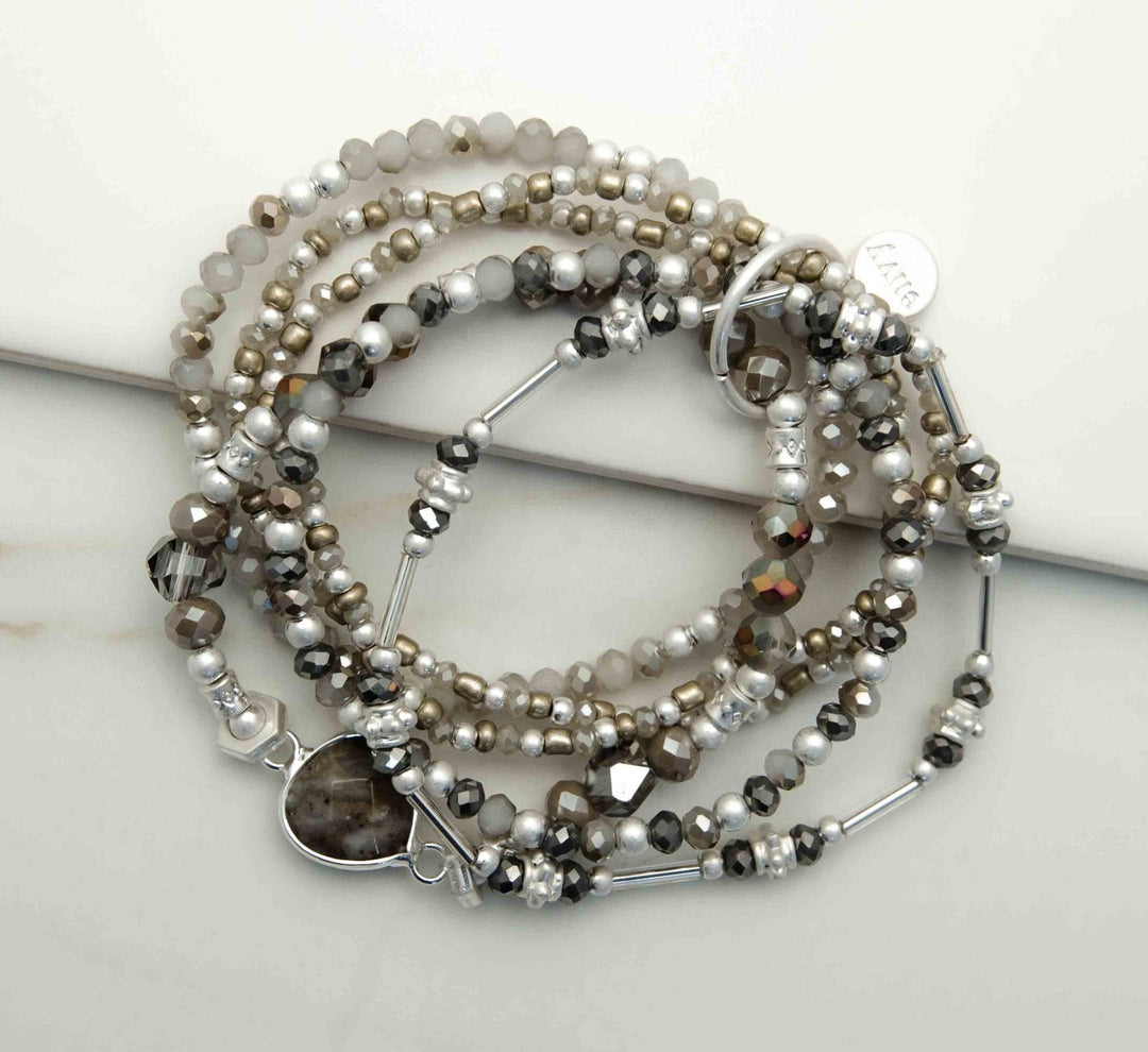 Envy Silver & Grey Multi Layer Bracelet