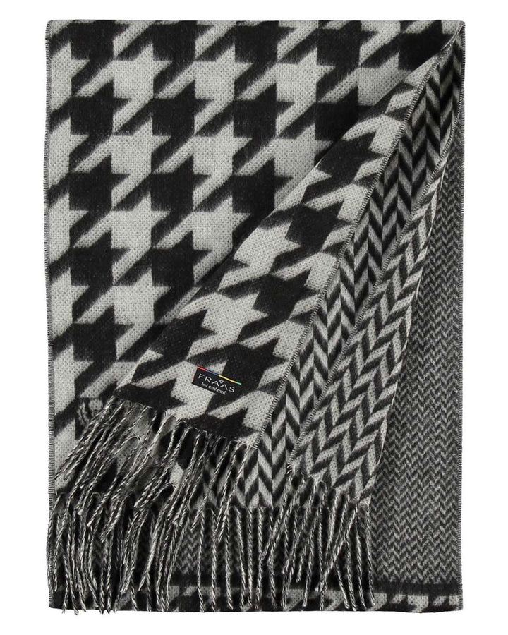 Fraas Houndstooth Scarf In Black Multi