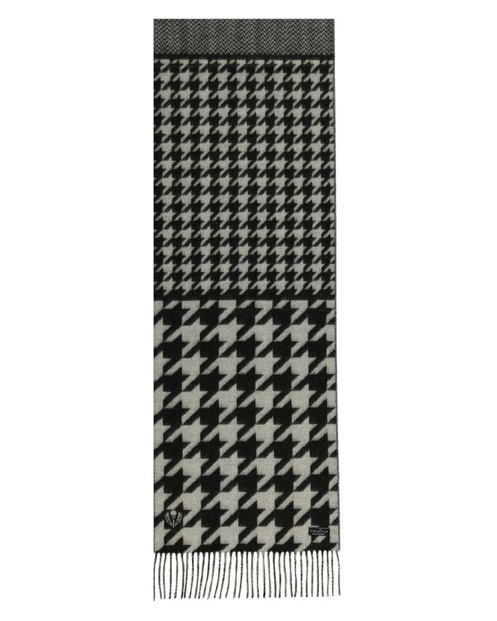 Fraas Houndstooth Scarf In Black Multi