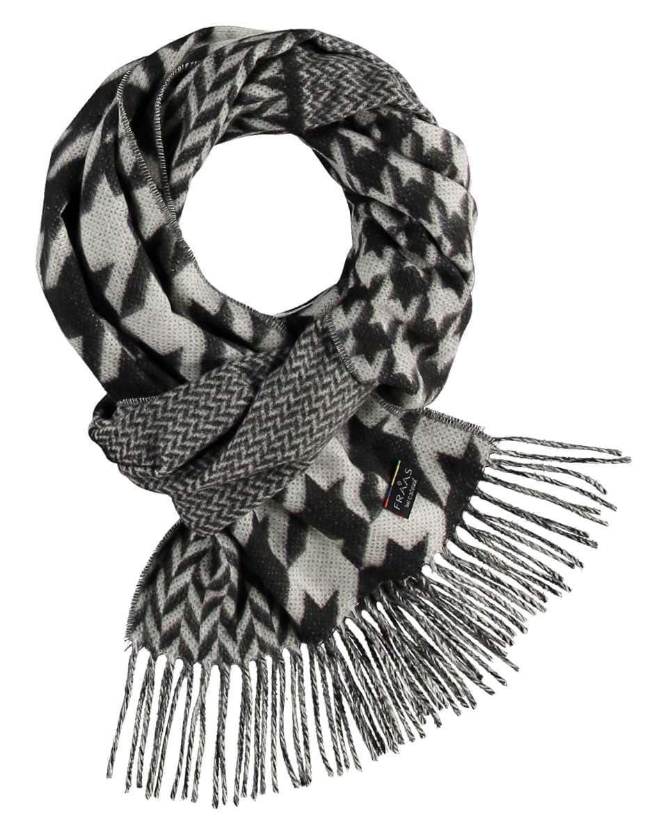Fraas Houndstooth Scarf In Black Multi