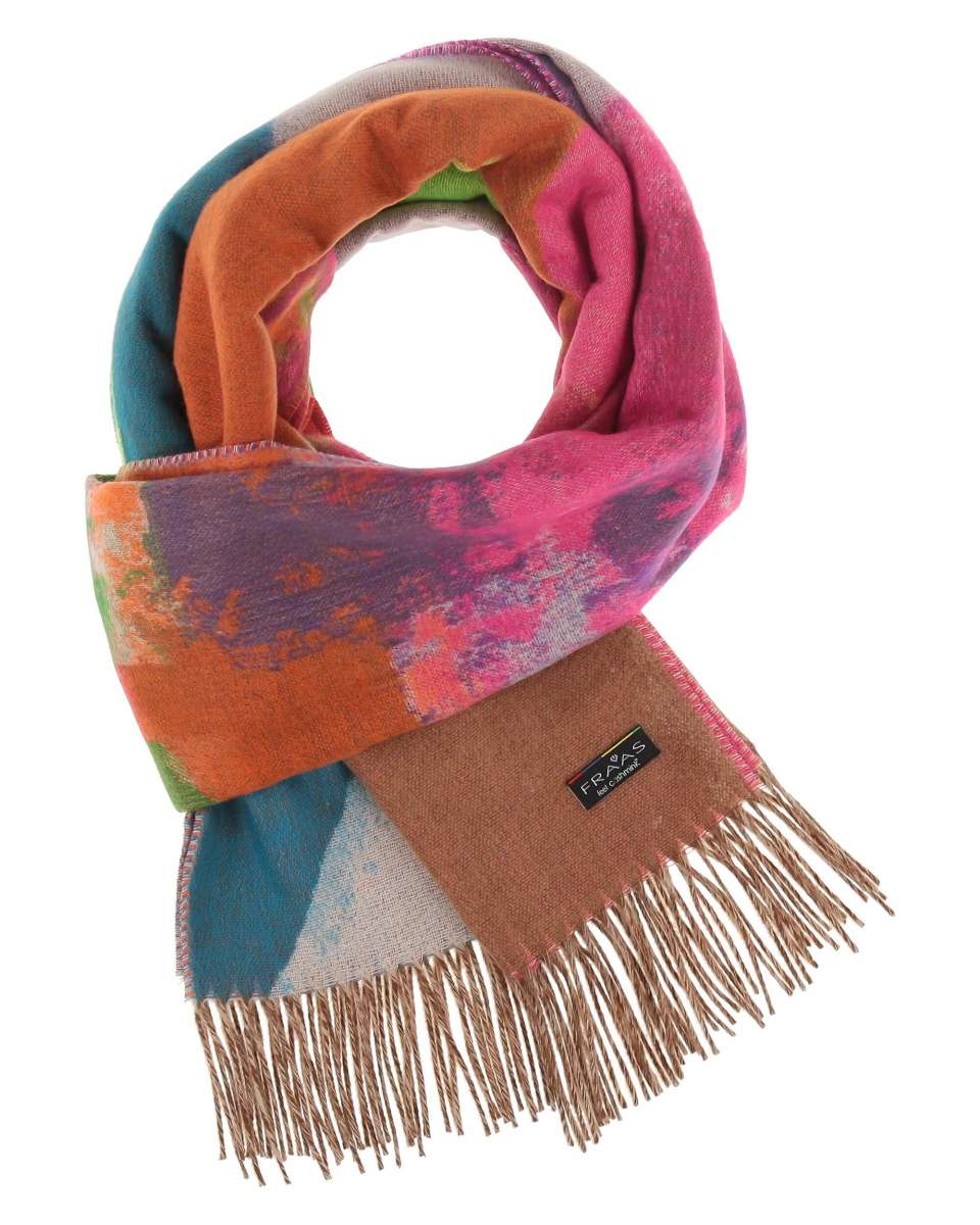 Fraas Patterned Scarf In Diva Pink