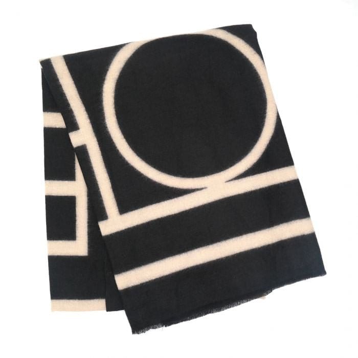Gabby Geo Print Scarf In Black - Crabtree Cottage