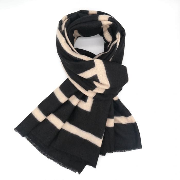 Gabby Geo Print Scarf In Black - Crabtree Cottage