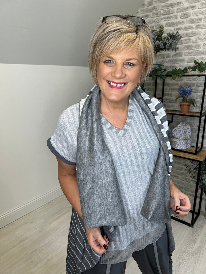 Seva Grey Striped Tunic 005