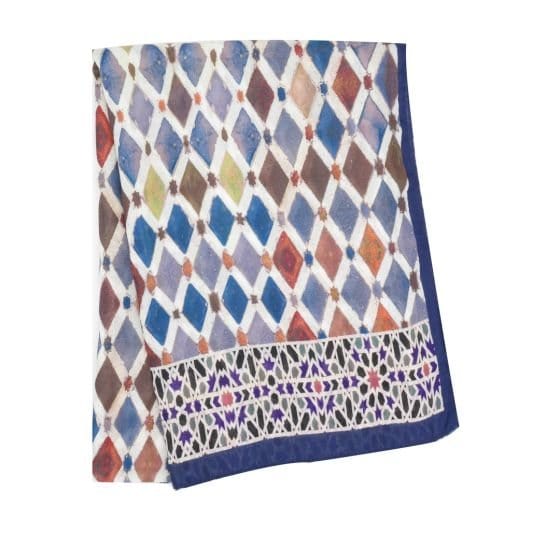 Jenny Geo Print Scarf In Blue - Crabtree Cottage
