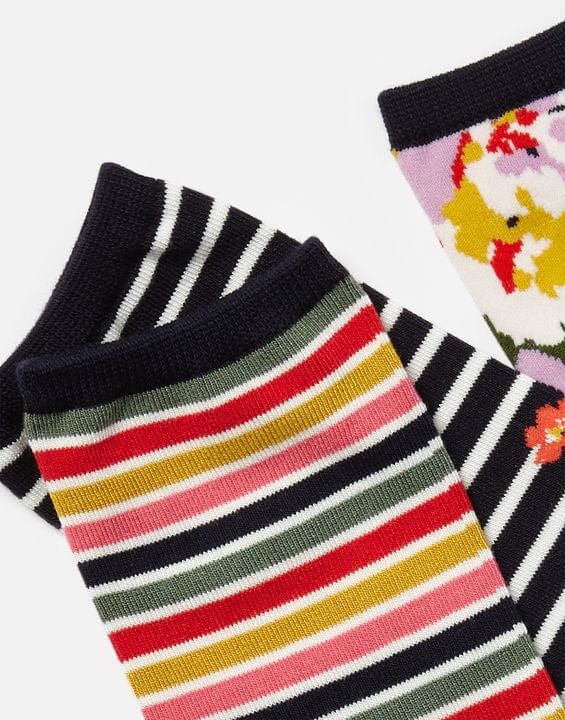 Joules Excellent Everyday 3 Pack socks In French Navy Floral - Crabtree Cottage