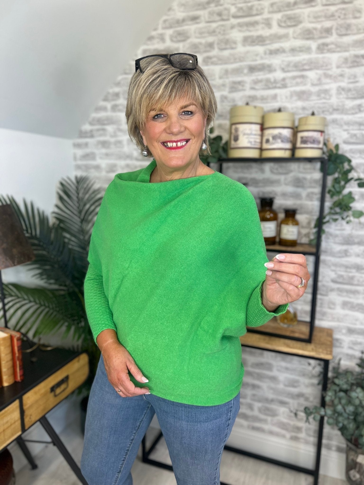 Lime green outlet knitted jumper