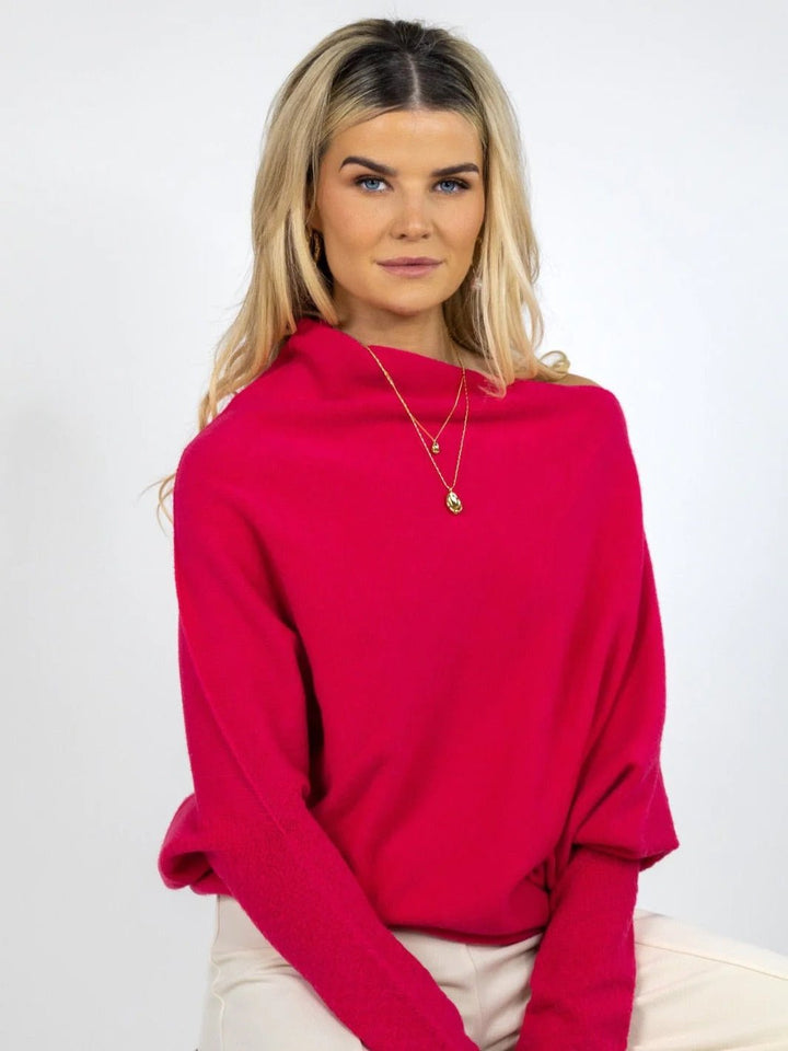 Kate & Pippa Windsor Knit Jumper In Raspberry - Crabtree Cottage