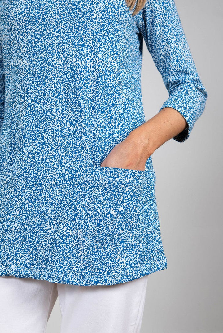 Lily & Me Mono Dots Coastal Tunic In Bright Blue - Crabtree Cottage