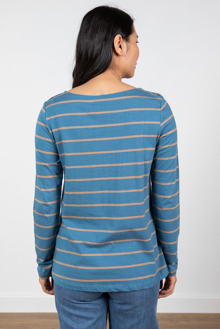 Lily & Me Riverside Stripe Top In Soft Blue - Crabtree Cottage