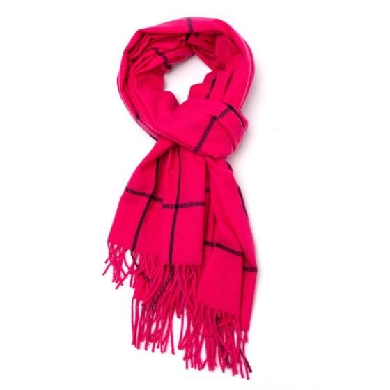 Molly Tartan Scarf In Fuchsia - Crabtree Cottage
