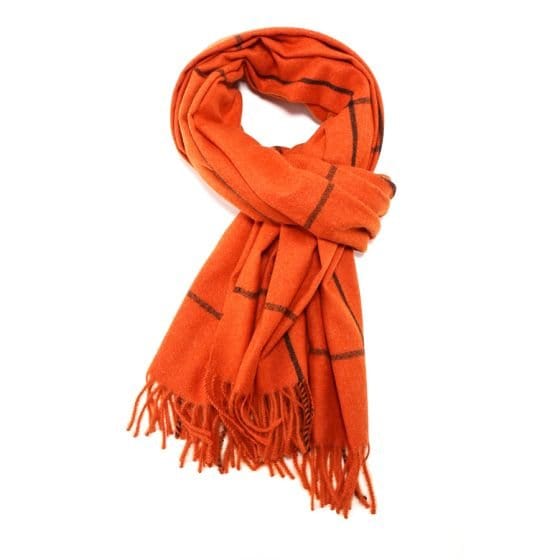 Molly Tartan Scarf In Orange - Crabtree Cottage