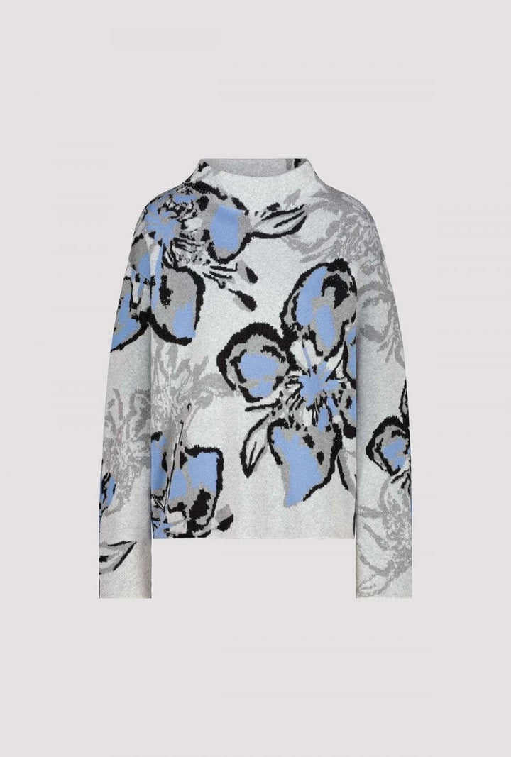 Monari Fine Pullover Knit In Cloud Melange Pattern - Crabtree Cottage