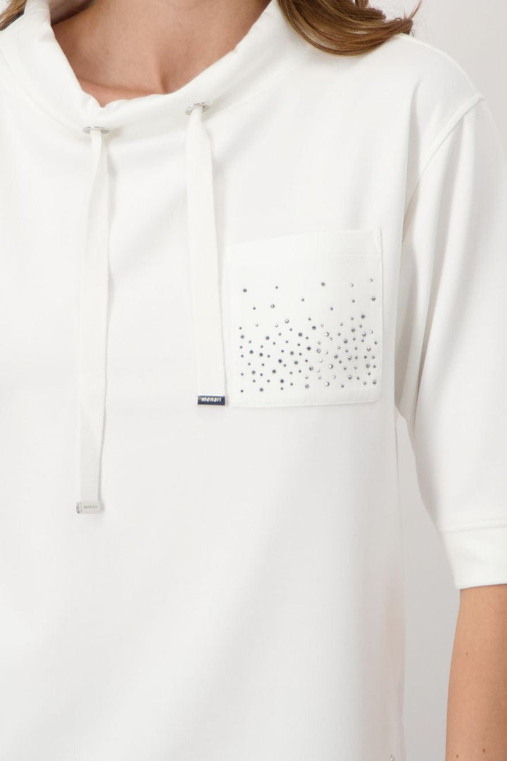 Monari Sweatshirt With Glitter Pocket In off white - Crabtree Cottage