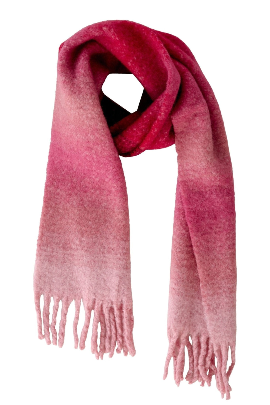 Oui Blanket Scarf With Tassels In Blush & Burgundy - Crabtree Cottage