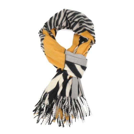 Polly Zebra Print Scarf In Yellow - Crabtree Cottage