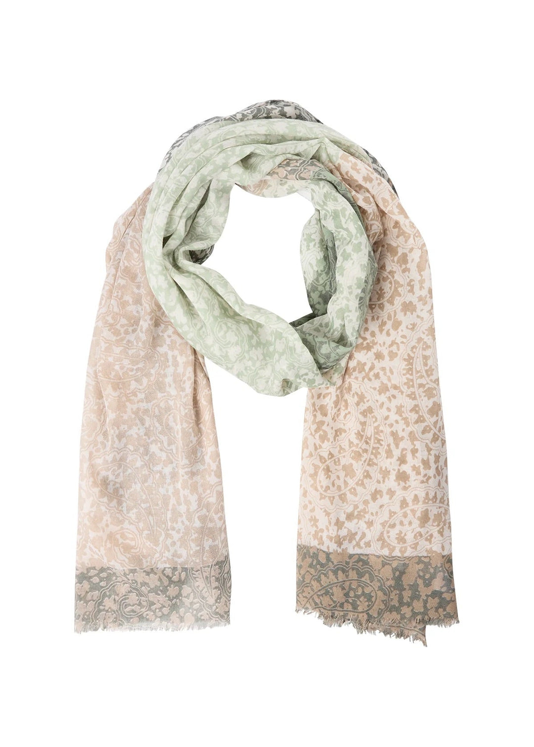 Soya Concept Denezia Scarf In Green Multi - Crabtree Cottage