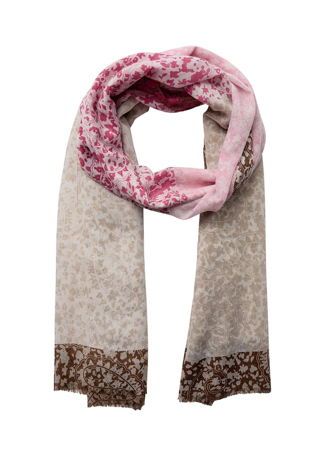 Soya Concept Denezia Scarf In Pink Multi - Crabtree Cottage