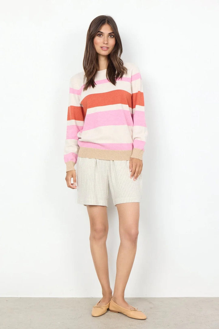 Soya Concept Kanita Stripe Pullover In Light Pink - Crabtree Cottage