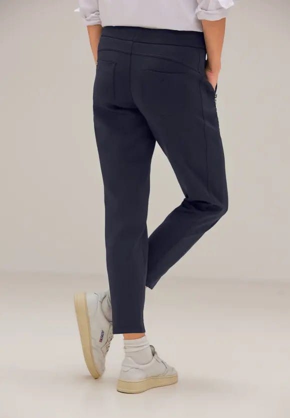 Street One Bonny Scuba Trousers In Navy - Crabtree Cottage