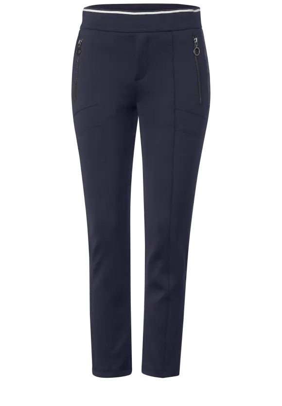 Street One Bonny Scuba Trousers In Navy - Crabtree Cottage