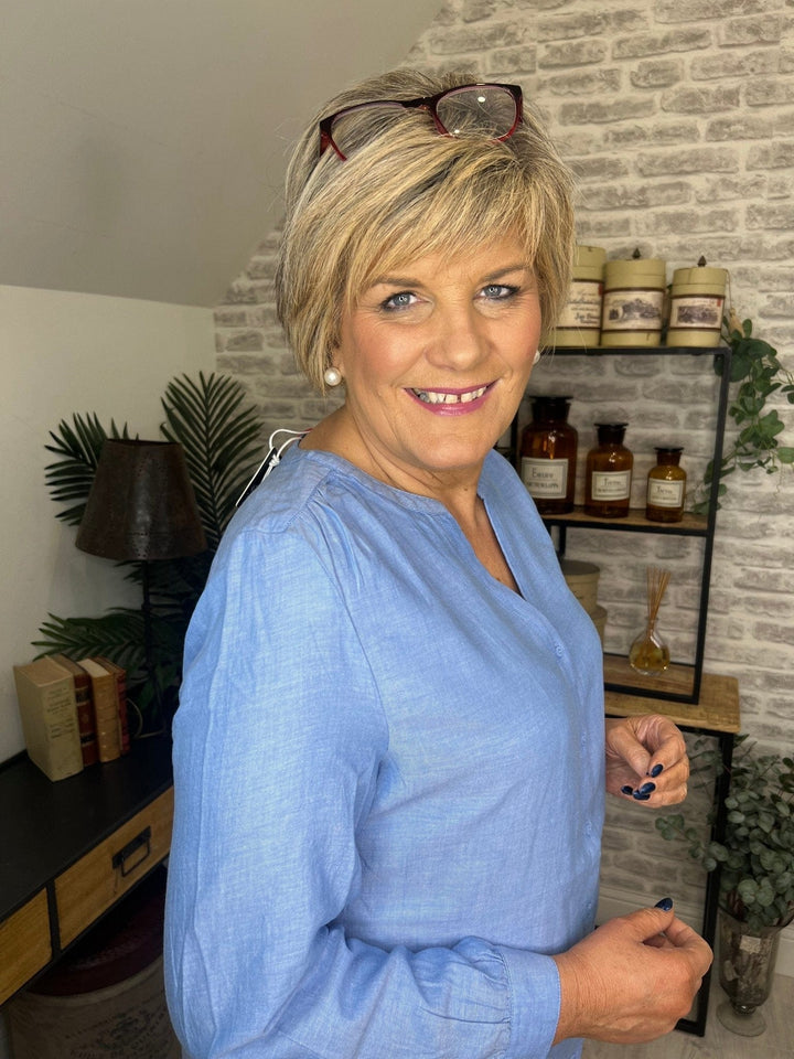 Street One Chambray Blouse In Orginal Blue - Crabtree Cottage