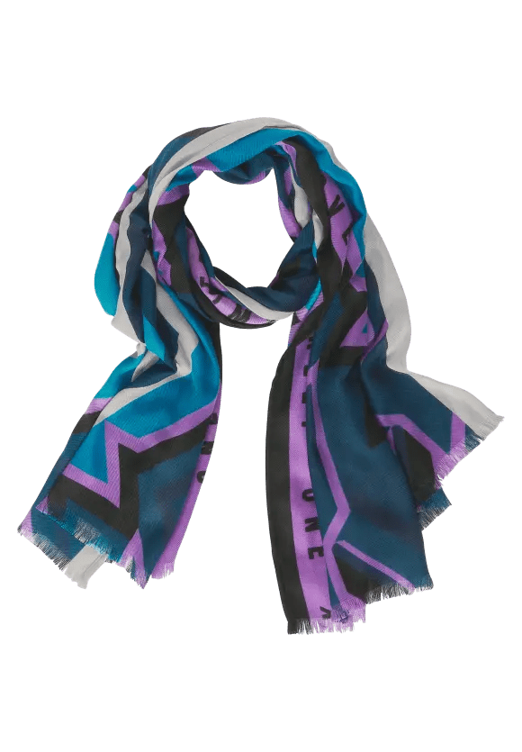 Street One Cosy Printed Scarf In Lupine Lilac - Crabtree Cottage