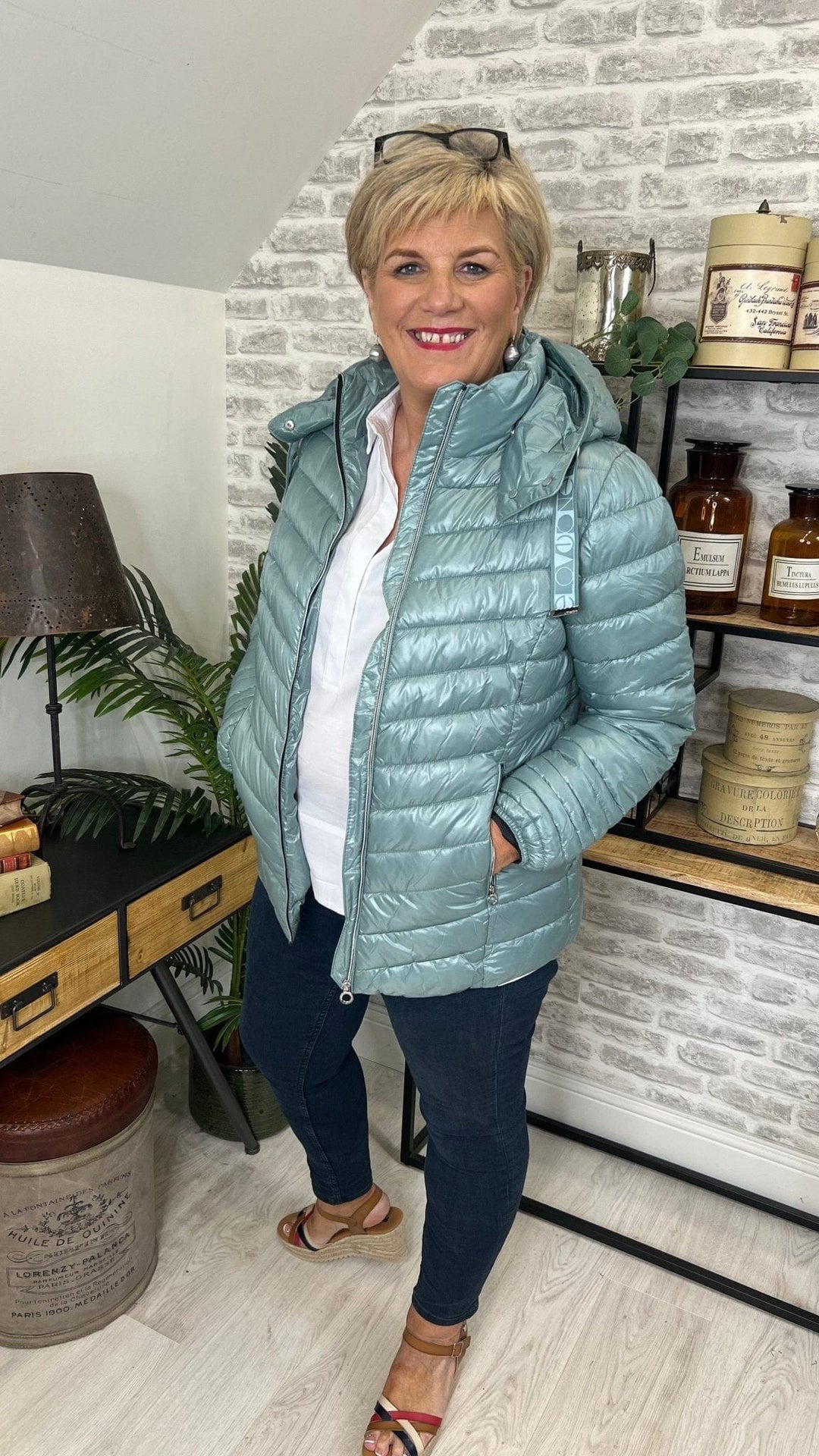 Street One Padded Coat In Polar Mint - Crabtree Cottage