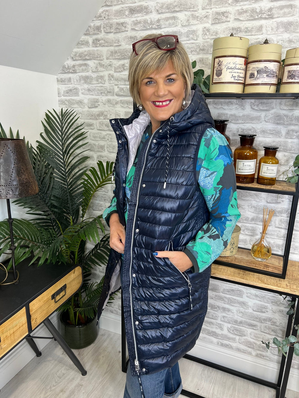 Street One Padded Gilet In Gravity Blue - Crabtree Cottage